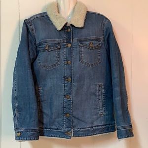 J Crew Medium Fully Lined Denim Sherpa Jacket